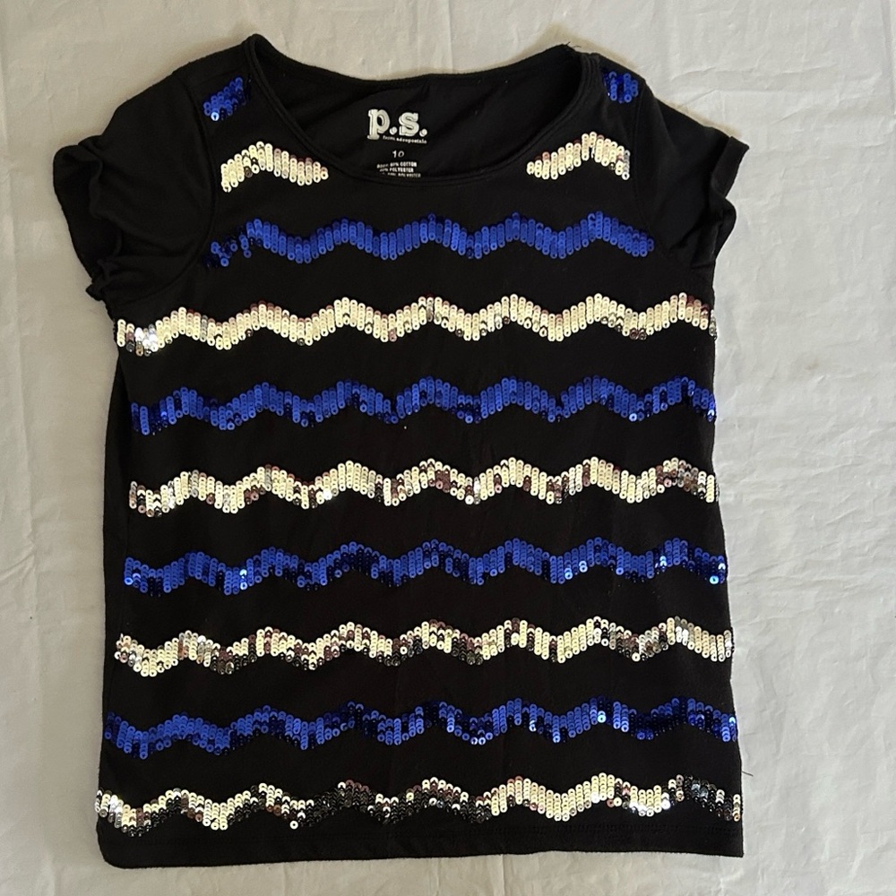 Aeropostale Black and Blue Sequin Kids Blouse